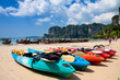 Colorful Kayaks at the tropical beach