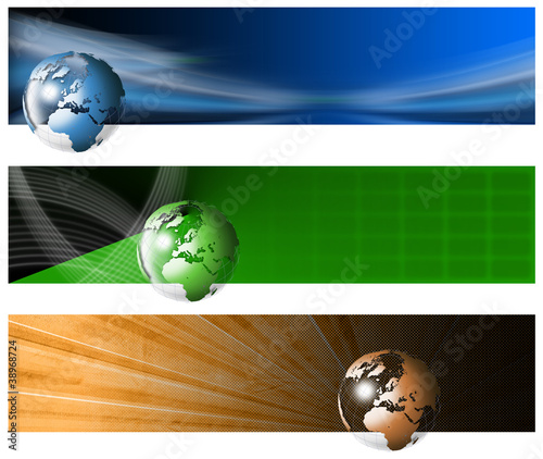 Illustration: Three Technological Banner Three Technological Banner