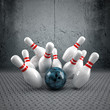Bowling Strike Mauer und Riffelblech Bowling Strike Mauer und Riffelblech