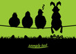 Vektor: easter card with bunny, siluette easter card with bunny, siluette