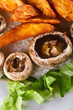 Grilled mushrooms and potato