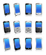 Phone Cell Smart Mobile White 3D and 2D