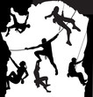 Climbing illustration set on the rock