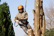 Man starting chainsaw