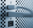 Usb and fireiwre connection ports.