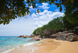 Beautiful seascape with blue sky and clouds