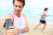 Running workout with music