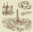 Paris hand drawn