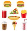 Vektor: set icons of fast food vector illustration set icons of fast food vector illustration