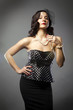 Photo: Mature woman in pearl necklace and a black veil Mature woman in pearl necklace and a black veil