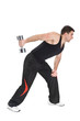 Standing Dumbbell One Arm Triceps Extensions on Fitnes Ball, pha