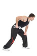 Standing Dumbbell One Arm Triceps Extensions on Fitnes Ball, pha