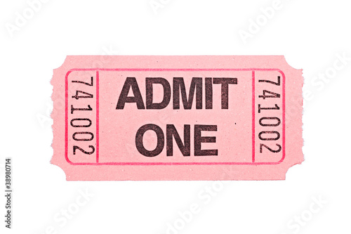 Photo: Movie ticket isolated on white Movie ticket isolated on white