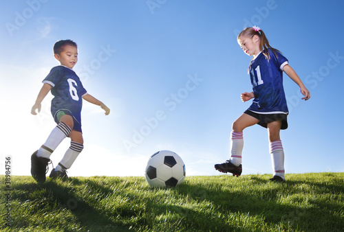 Photo: Young Soccer Players on a team Young Soccer Players on a team