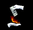 Trick with fire and money