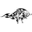 Bull in tribal style - vector image.