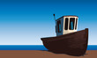 small fishing boat on the becha