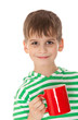 Boy holding a red cup