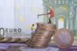 euro, geld, wirtschaft, bargeld mit figuren