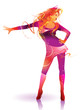 The beautiful dancing girl on a white background. Vector
