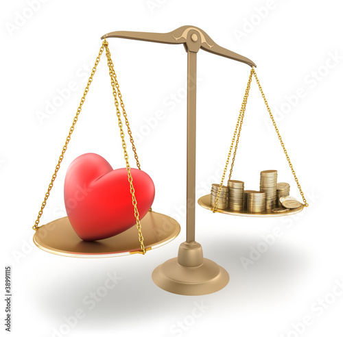 Illustration: The price of love. 3d concept The price of love. 3d concept