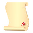 pergamentrolle mit farbstift