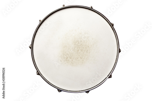 Photo: Snare drum top view isolated on white Snare drum top view isolated on white