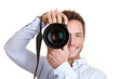 Profifotograf mit Digitalkamera