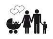 piktogramm familie zwei kinder