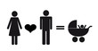 piktogramm liebe gleich baby