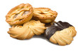 Mix of pastry, italian homemade on the white Mix of pastry, italian homemade on the white
