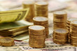 dollars and coins