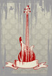 Vector illustration of grungy bass guitar