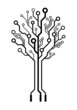 Vector logo circuit board tree