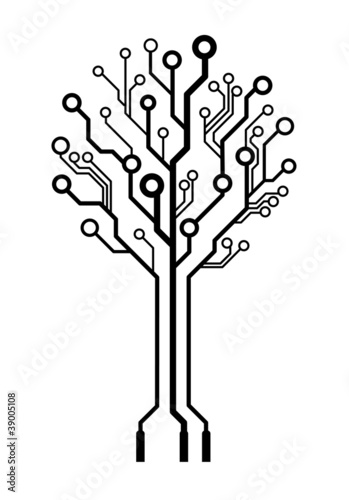 Vektor: Vector logo circuit board tree Vector logo circuit board tree