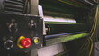 print shop press machine detail and red button