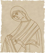 Vector illustration of Virgin Mary