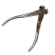 old rusty pliers against the white background