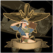 Vector: Vector retro military pin-up Vector retro military pin-up