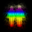 Rainbow silhouette with aura - woman and man