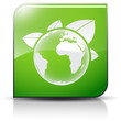 Symbole glossy vectoriel globe et feuille Symbole glossy vectoriel globe et feuille