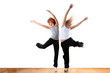 woman modern sport ballet dancer in ballroom
