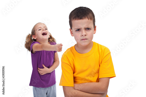 Foto: School bully and mockery concept School bully and mockery concept