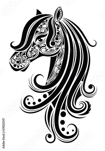 Vector: Pattern in a shape of a horse. Pattern in a shape of a horse.