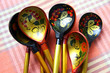 Russian spoons with an ornament of 
