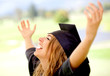 Happy graduate woman