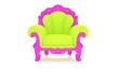 Luxury modern green chair in a pink frame
