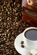 cup of coffee and beans