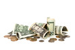 American Money over White Background