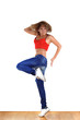 woman modern sport ballet dancer in ballroom